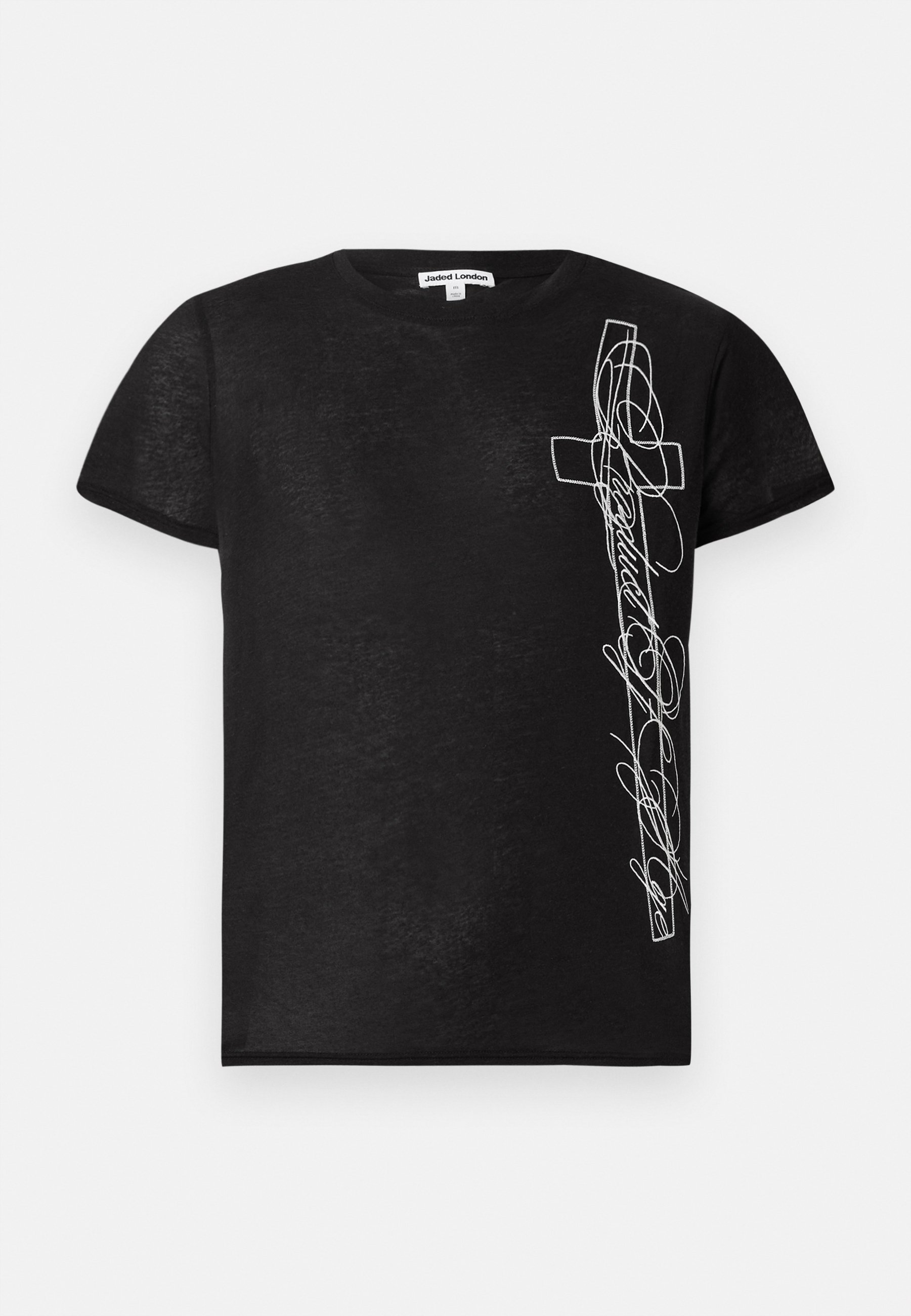 Jaded London CROSS SCRIPT SHORT SLEEVE - Print T-shirt - black