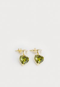 STATEMENT HEART DROP EARRINGS - Auskari - gold-coloured/green