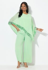 Ulla Popken DOPPELLAGIG WEITES ELASTIKBUND - Pantalones - mint