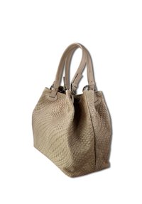 DrachenLeder GEPRÄGTES MUSTER - Sac à main - taupe beige braun