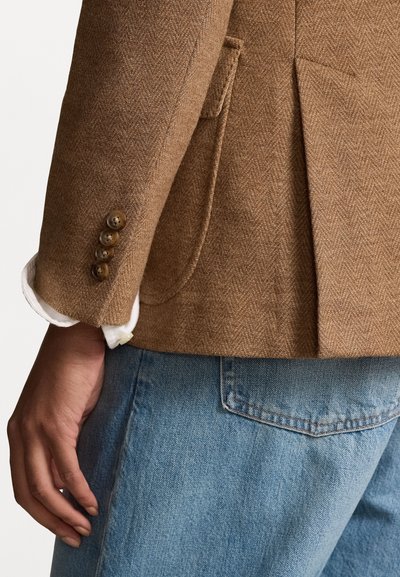 Polo Ralph Lauren HERRINGBONE WOOL-COTTON BLAZER - Blazer - tan
