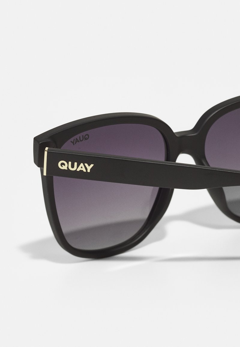 Quay Australia Wide Awake Black Frame Sunglasses with Gradient Purple Lenses Quay Australia Wide Awake Sunglasses Matte Black Smoke  main image 2