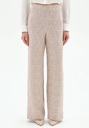 A PALAZZO CHIARO EFFETTO TWEED - Pantalon classique - var beige light