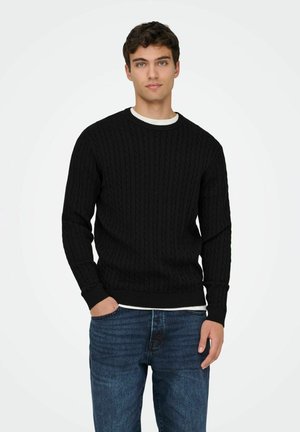 Strickpullover - black