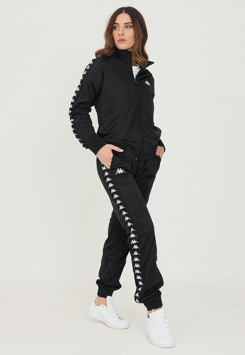 Kappa Pantaloni Jogging Donna - Vestibilità Regolare, Elastico In Vita Con Coulisse, Polsini A Costine, Tasche Laterali, Logo Ricamato, Felpa Morbida Per Sport E Relax