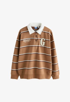 Next, REGULAR FIT - GILMORE STRIPED RUGBY SHIRT - Poloshirts - brown
