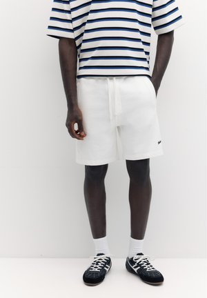 PULL&BEAR JOGGER LOGO - BERMUDA SHORTS - Pantalon de survêtement - white