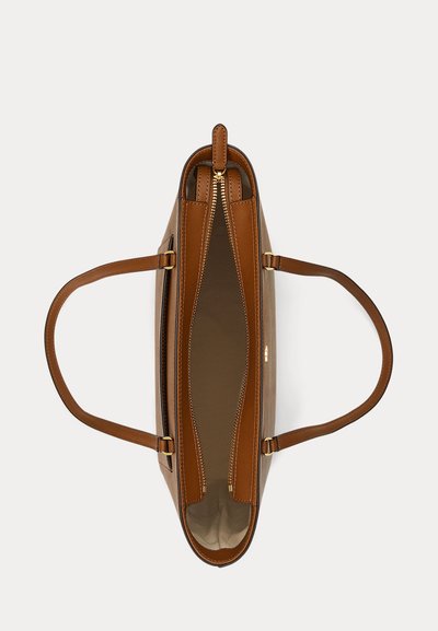 Lauren Ralph Lauren CROSSHATCH LEATHER MEDIUM KARLY TOTE - Дамска чанта - light brown
