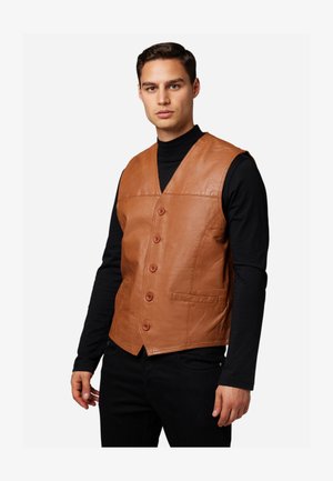 Ricano Weste - cognac glattleder