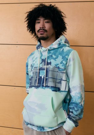 STANDARD ISSUE AOP HOODIE - Mikina s kapucí - dusty cactus/pale ivory