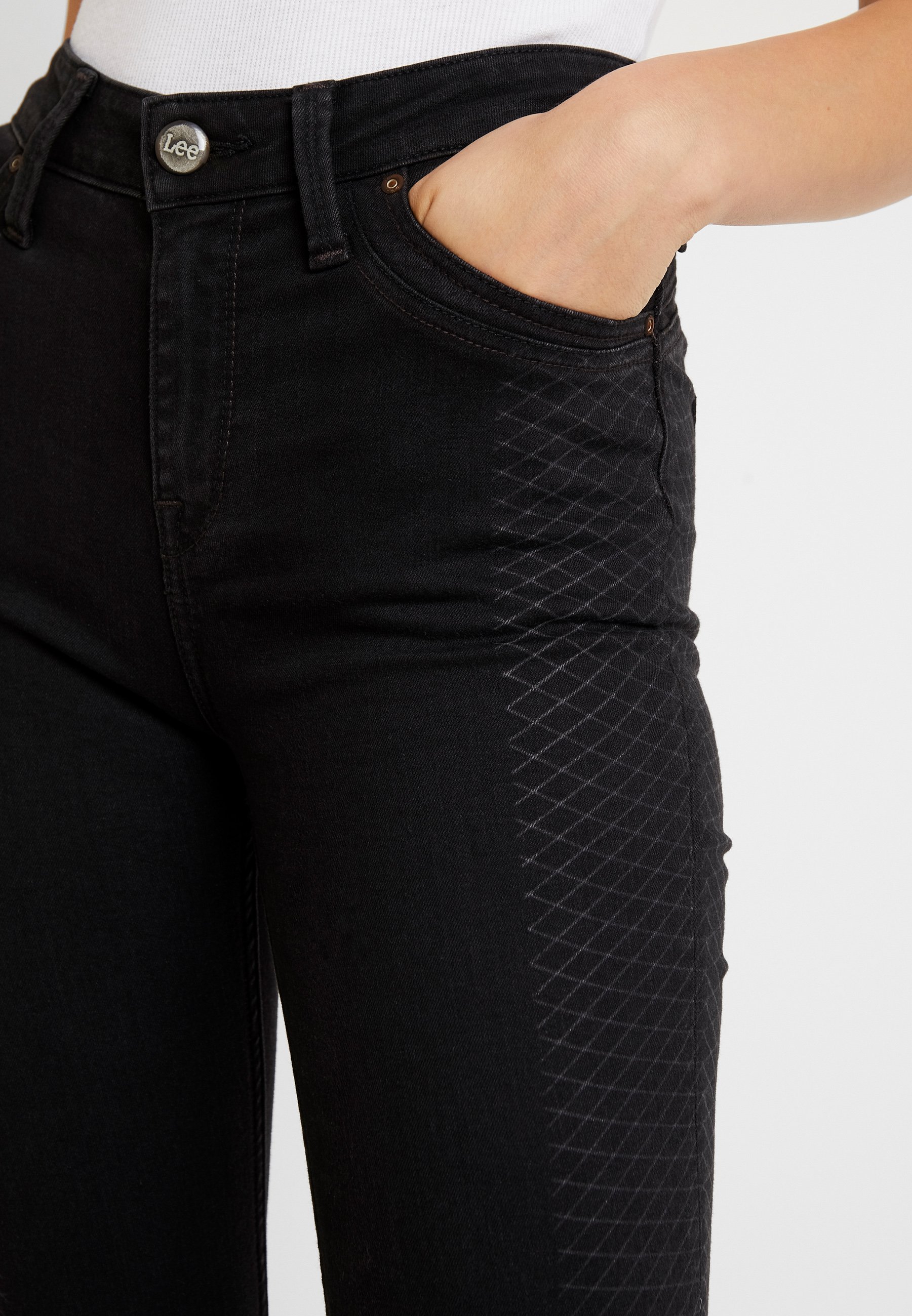 Lee SCARLETT HIGH BODY OPTIX Jeans Skinny Fit la scrape Black Jeans Scarlett Skinny Bukse Lee Jeans - Dameklær er billig
