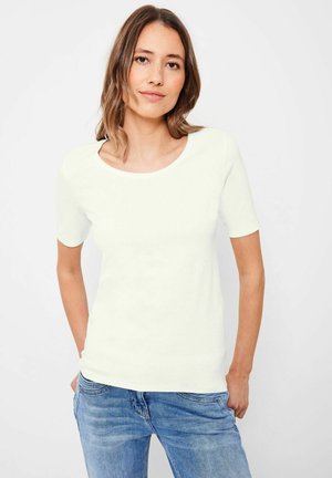 Cecil BASIC T-SHIRT WITH ROUND NECK IN A SOLID COLOR - T-shirt basique - weiß