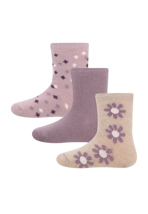 Ewers 3ER PACK - Socken - latte dusty mauve rosenrauch