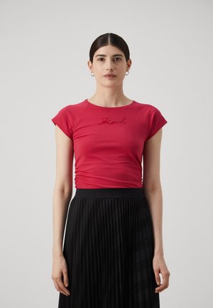 KARL LAGERFELD RHINESTONE FASHION  - Camiseta estampada - persian red