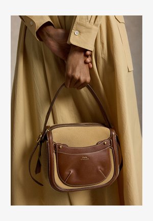 Polo Ralph Lauren, POLO ID SUEDE & LEATHER MINI SATCHEL - Sac à main - biscotti/ciouo