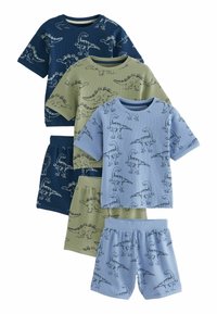 Next - 3 PACK SHORT  - REGULAR FIT SET - Pyjama - blue green waffle dinosaur Thumbnail-Bild 1