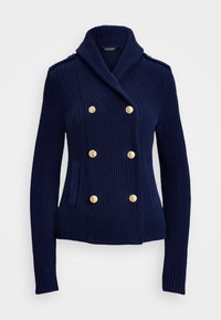 Lauren Ralph Lauren RIB KNIT DOUBLE BREASTED SWEATER JACKET - Bleizeris - refined navy