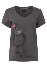 LAURASØN Print T-shirt - dark gray