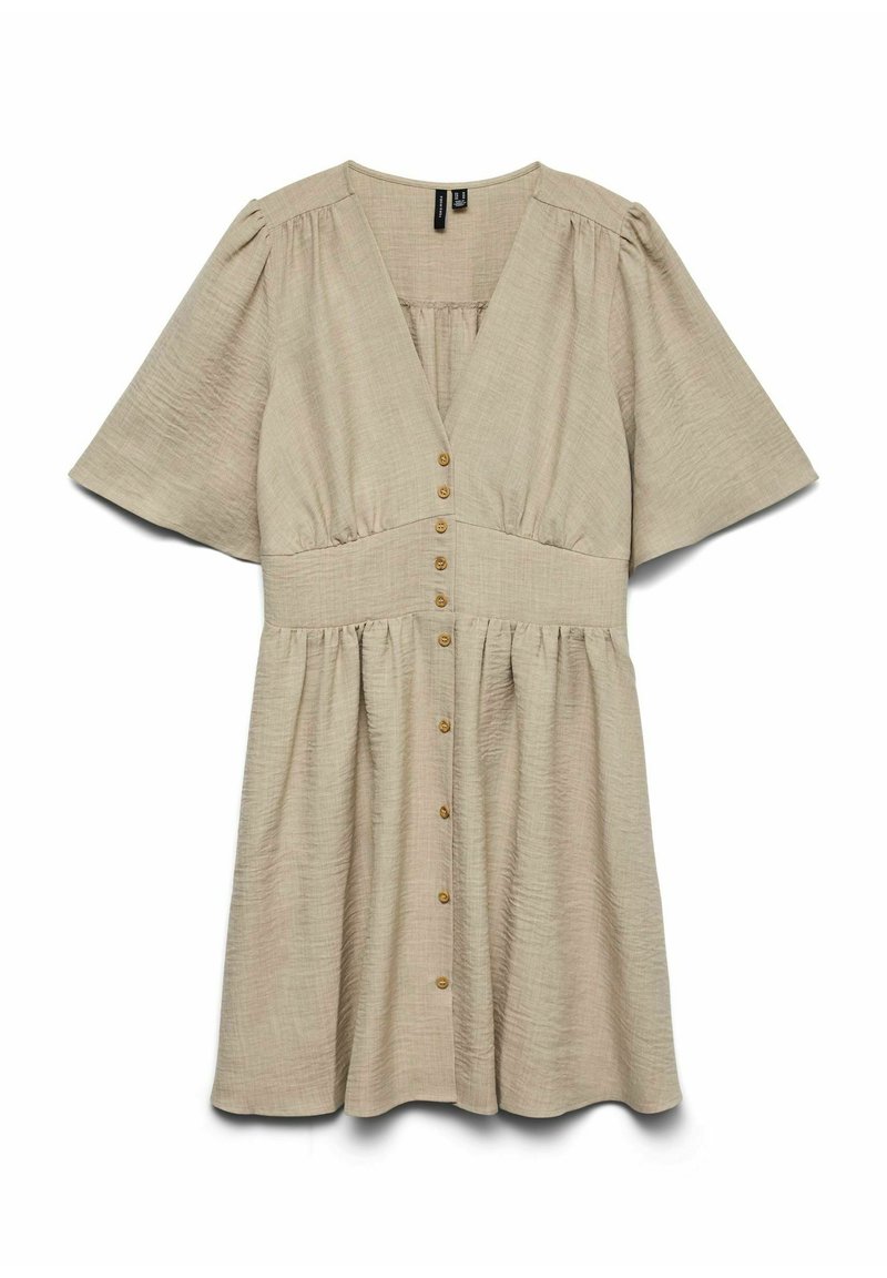 vero moda linen smock dress Vero Moda VMMELANEY Short - Day dress - overcast/multi-coloured