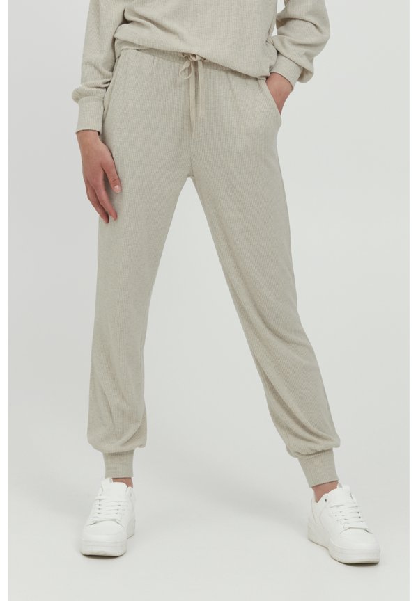 KYLA - Trousers - oatmeal melange