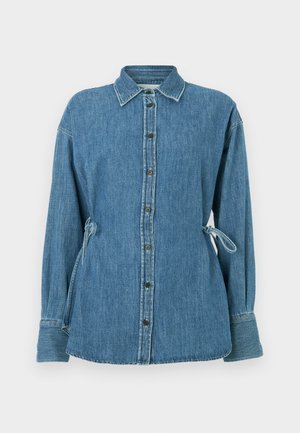 WAISTED STRAP - Blúzka so zapínaním na gombíky - mid blue