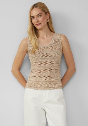 s.Oliver BLACK LABEL MIT AJOURMUSTER - Jumper - helles beige