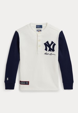 POLO RALPH LAUREN YANKEES HENLEY SHIRT - Ilgarankovis viršutinės dalies drabužis - deckwash white/newport navy