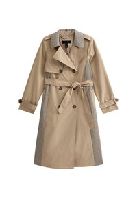CHECK TRIMMED - Trenchcoat - stone
