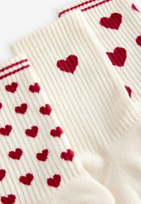 Next HEARTS 3 PACK - Strumpor - red cream