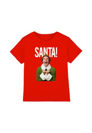 Warner Brothers, ELF/CHRISTMAS SAAAAAANTA UNISEX - Print T-shirt - red