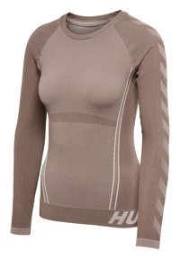 Hummel CHRISTEL SEAMLESS - Langærmet T-shirt - chateau gray driftwood melange