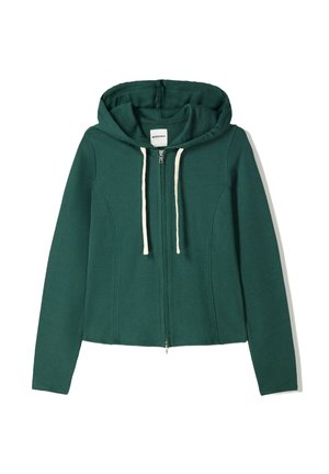 Bershka Tröja med dragkedja - evergreen