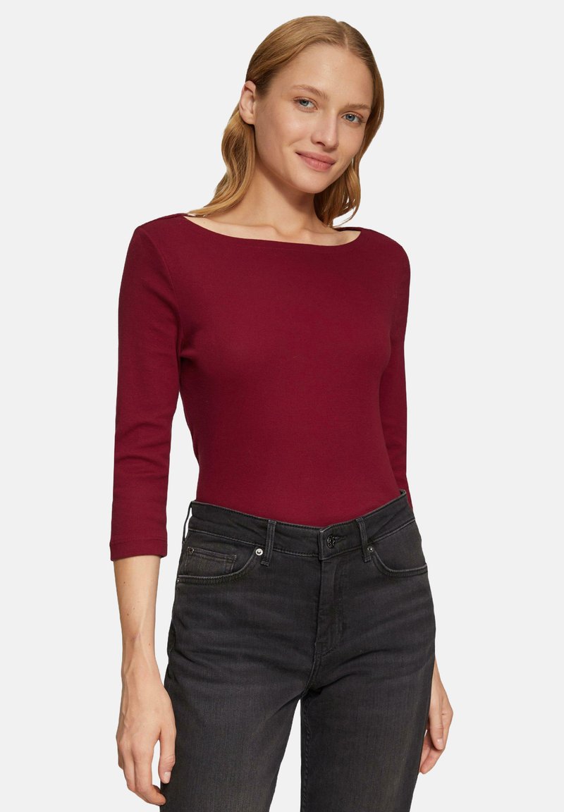 s.Oliver MIT 3/4-ARM UND U-BOOT AUSSCHNITT - Longsleeve - rubinrot