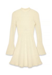 NECK FLOWY - Strickkleid - beige