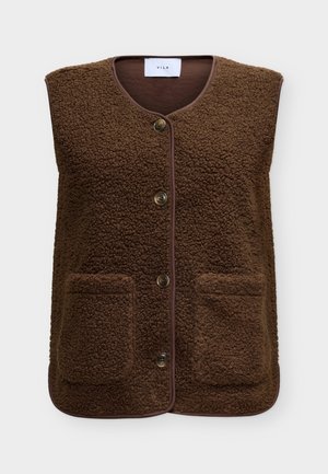 VILA, VIOLLINE  - Veste sans manches - chocolate fondant