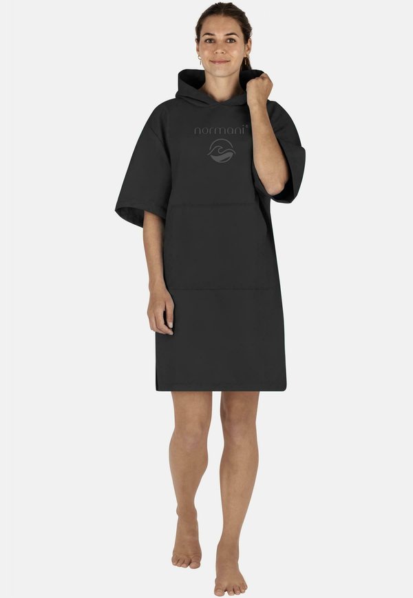 PONCHO - Bademantel - schwarz