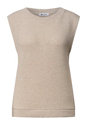 Street One, TOP MIT RUNDHALS UND GLITZER - Pullover - clay sand