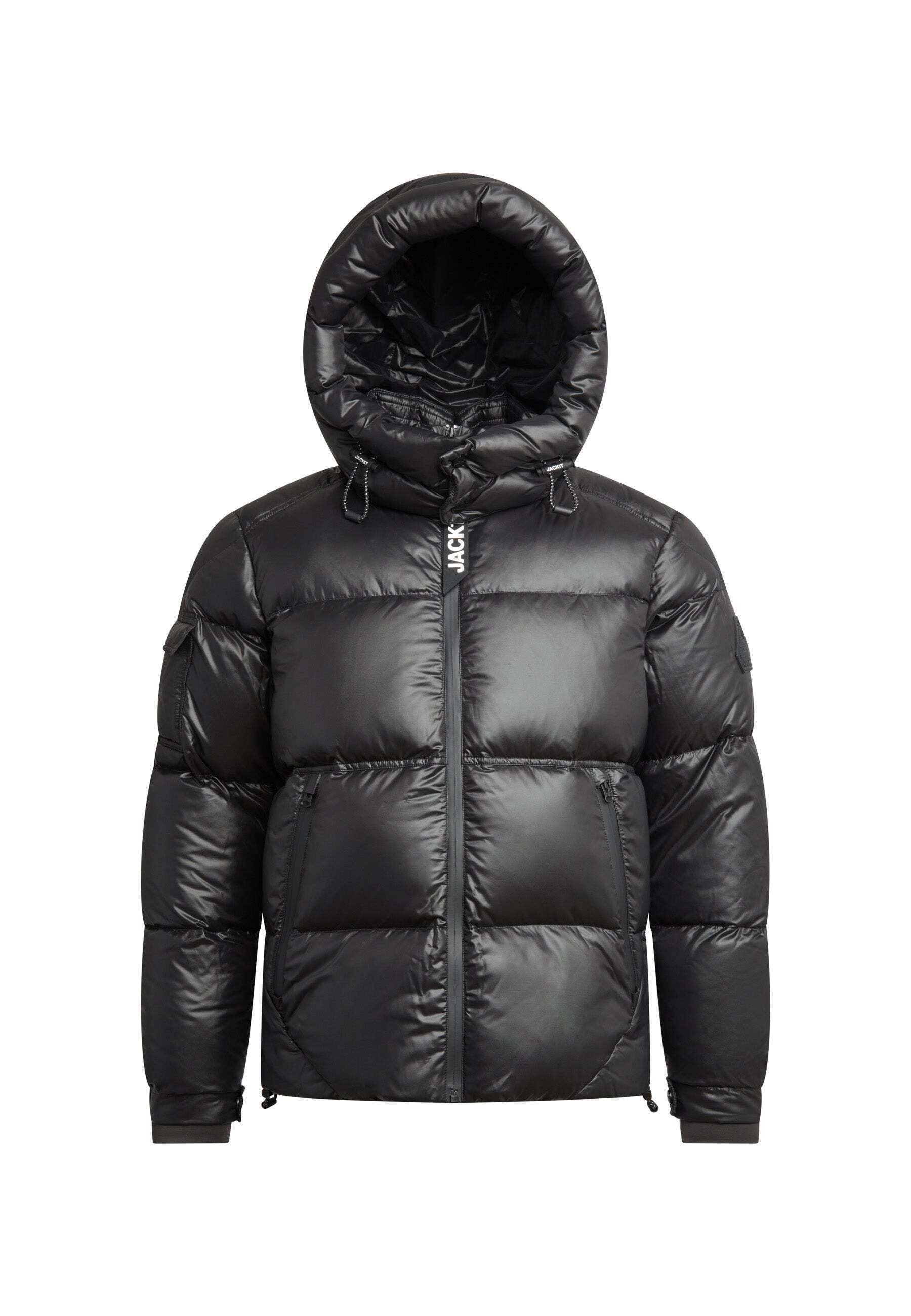 JACK1T EZ WATER PUFFER RACER - Winter jacket - black lux/mottled