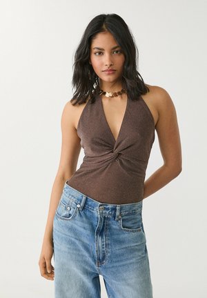 SHIMMERY HALTER - Body - dark brown