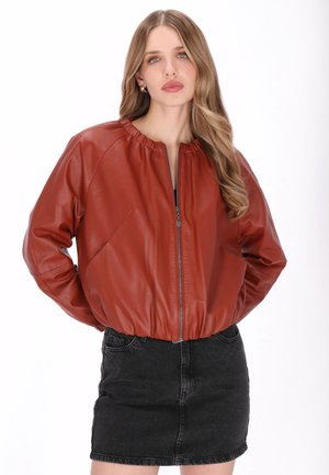 Lederjacke - brick red