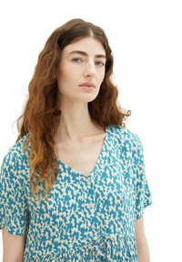 TOM TAILOR Shirt dress - petrol small abstract design