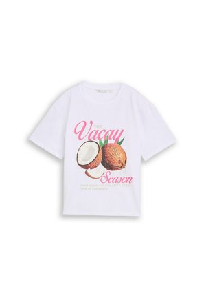 TOM TAILOR DENIM, TOM TAILOR DENIM T-SHIRT BOXY FIT T-SHIRT MIT PRINT - T-shirt imprimé - white