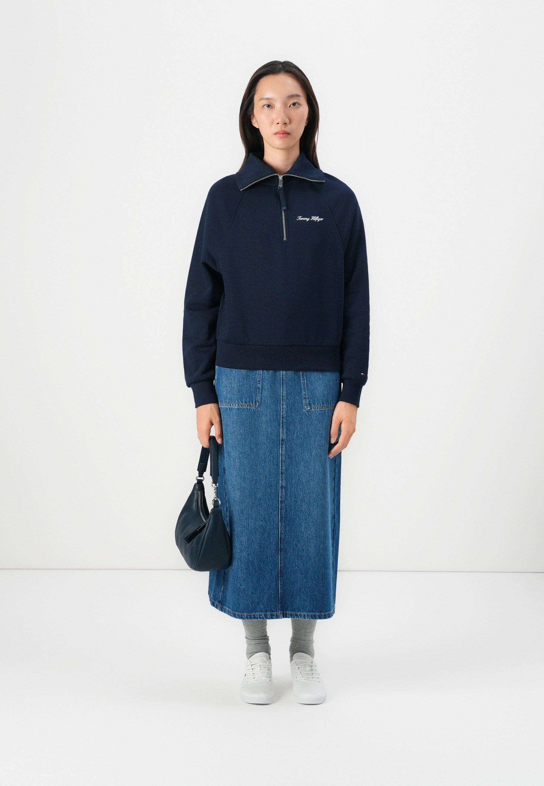 Tommy Hilfiger CLASSIC SCRIPT HALF-ZIP - Sweatshirt - dark night