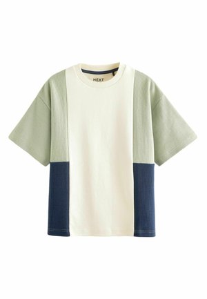 SHORT SLEEVE  REGULAR FIT - Apdrukāts T-krekls - green  ecru