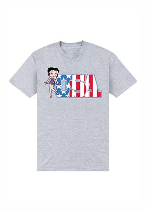 BETTY BOOP AMERICANA STARS STRIPES - Camiseta estampada - heather grey