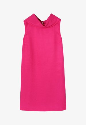 Bez piedurknēm, spilgti rozā krāsā, ar augstu apkakli un atslēgas caurumu aizmugurē. Taisna piegriezuma, minimālisma dizains.