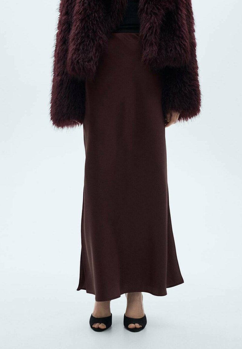 Mango Falda larga - bordeaux