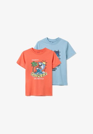 2 PACK - Print T-shirt - orange sky blue