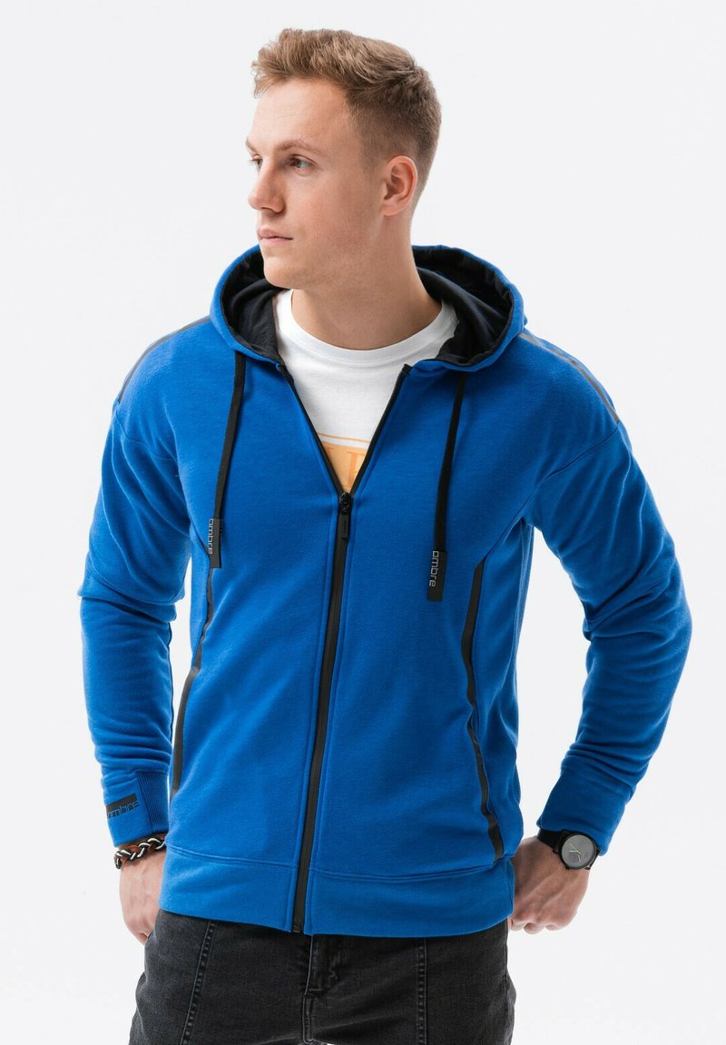 Ombre Felpa con zip - blue