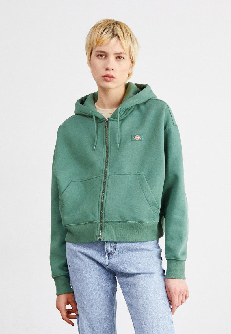Dickies OAKPORT ZIP - Felpa con zip - dark forest